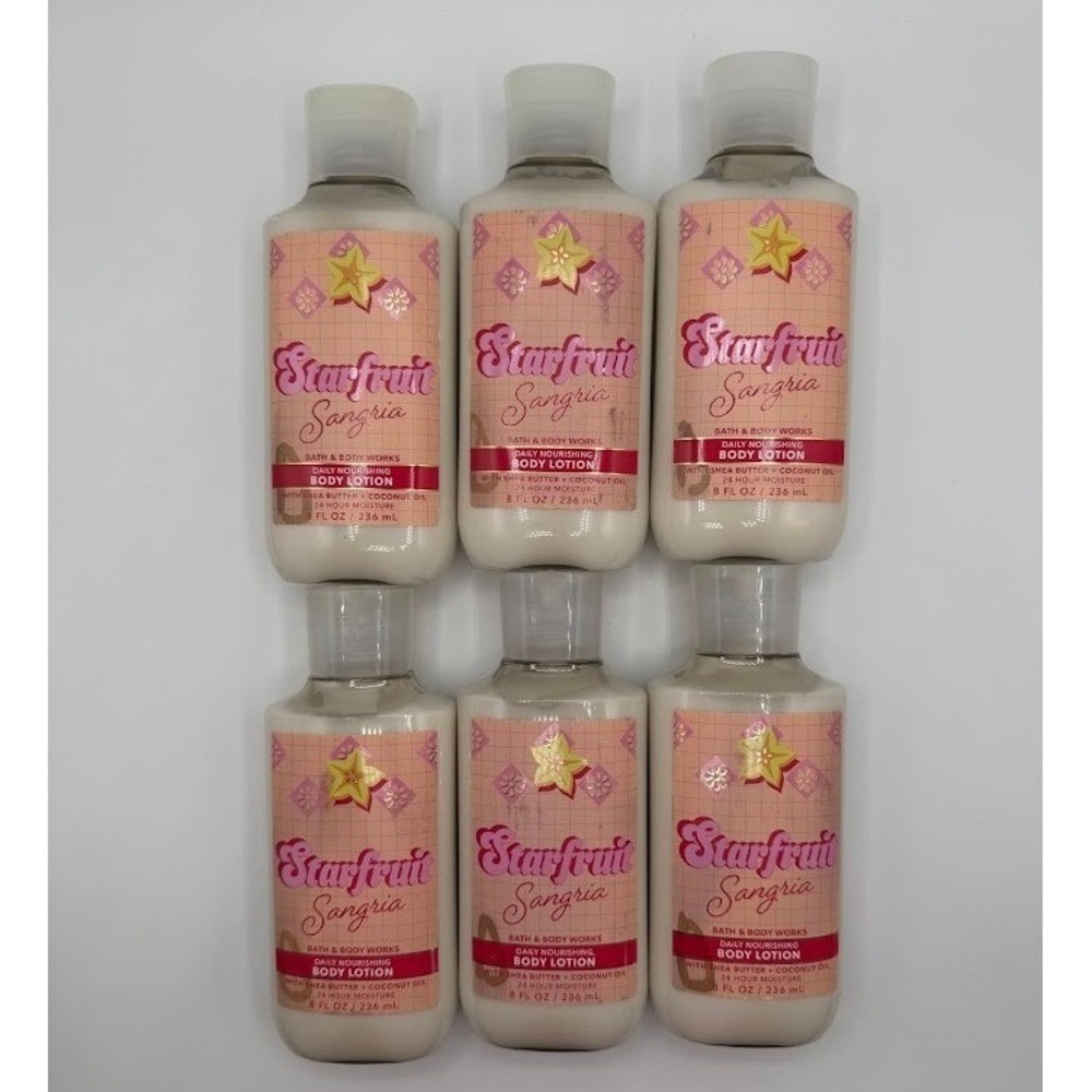 Bath & Body Works Starfruit Sangria Daily Nourishing Body Lotion 8oz Set of 6